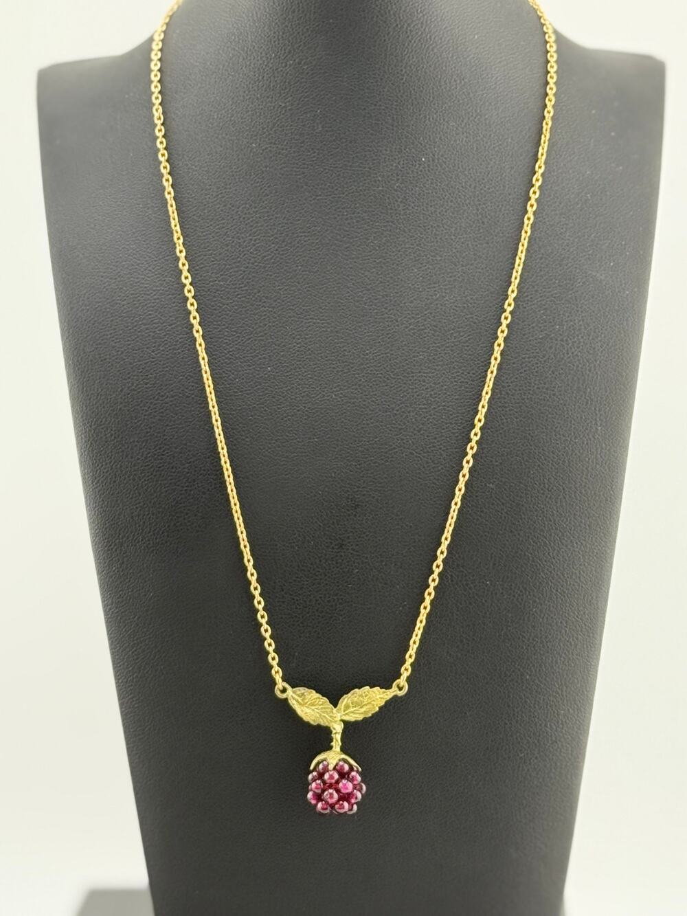 Michael Michaud Raspberry Garnet Dainty Pendant Necklace